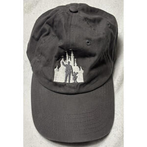 DISNEY Cinderella Castle Walt and Mickey Partners GRAY Baseball Cap || preowned